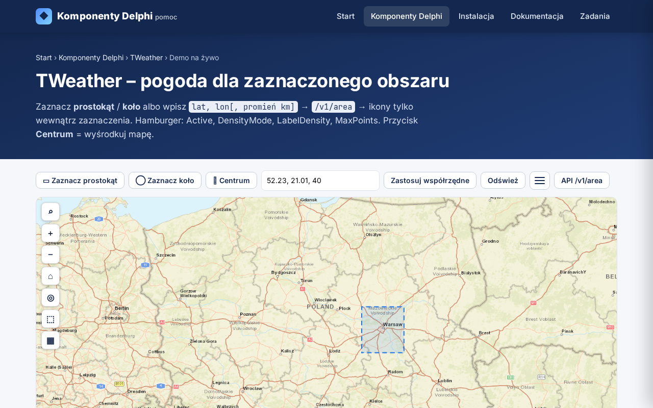 TWeather – podgląd