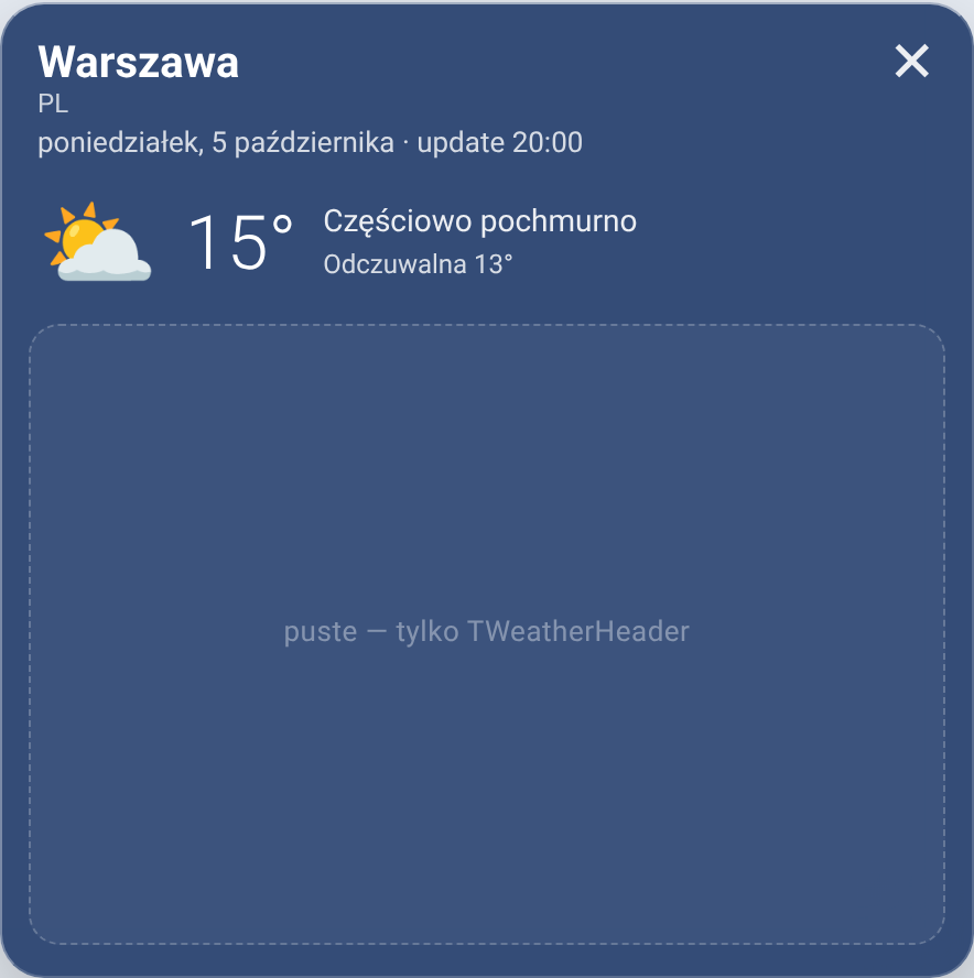 TWeatherHeader – podgląd